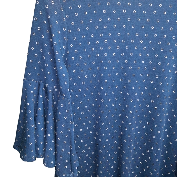 LuLaRoe Maurine Navy Circle Dot Flounce Dress SZ S - Picture 12 of 12
